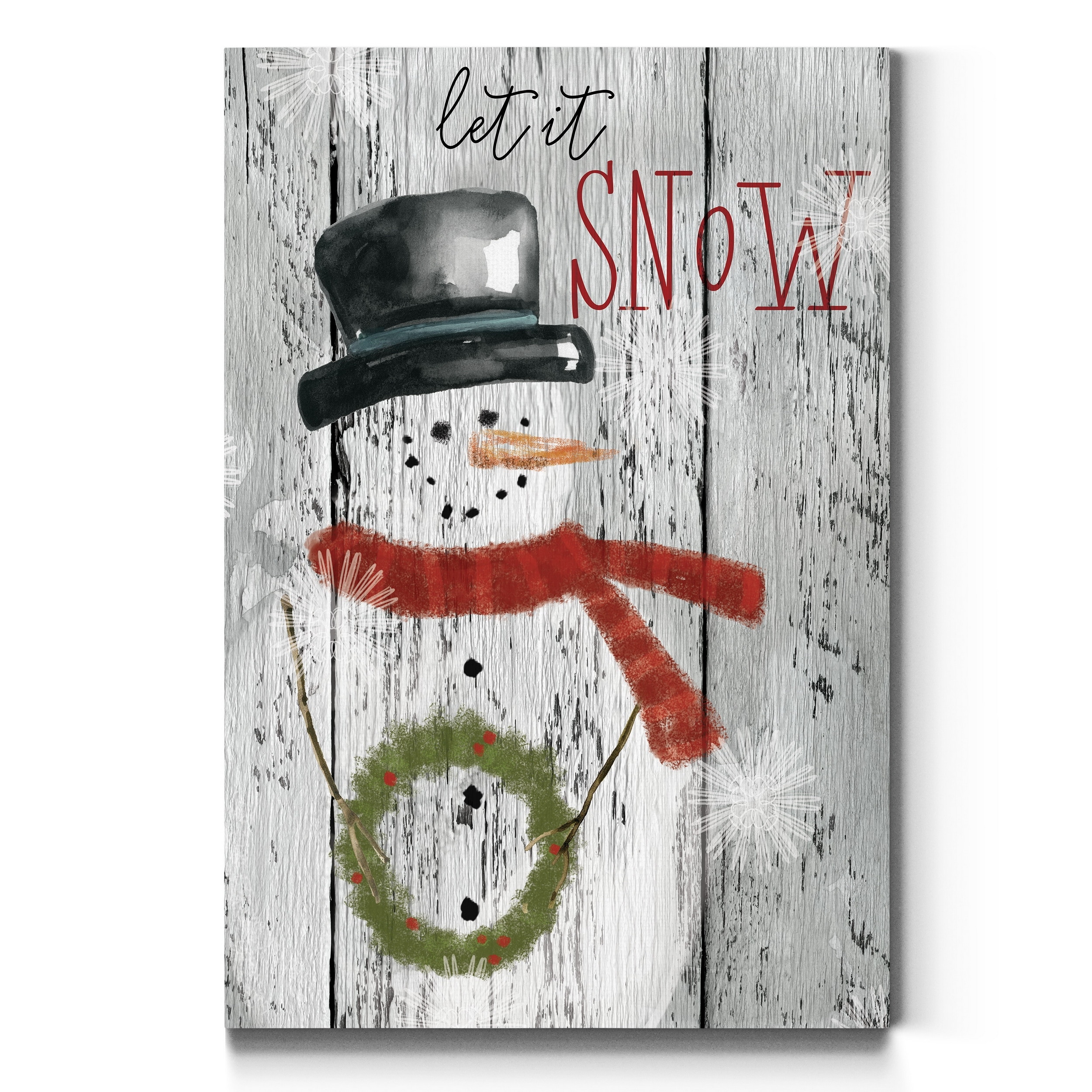 Let it Snow Snowman-Premium Gallery Wrapped Canvas - Ready to Hang