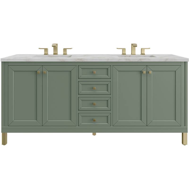 James Martin Vanities 503-V72-3VSL Chicago 72" Free Standing Double - Smokey Celadon