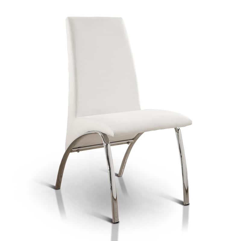 Benton Contemporary White Glass Top 7-Piece Dining Table Set by Furniture of America