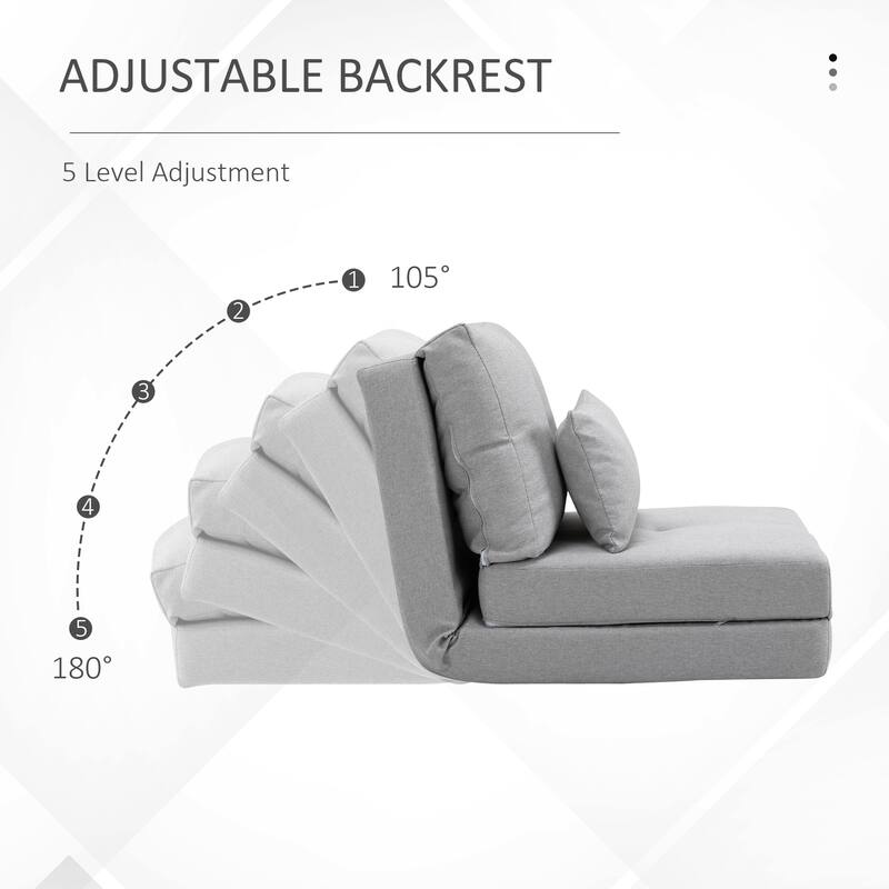 23.5" 2-in-1 Folding Chaise Lounge Chair