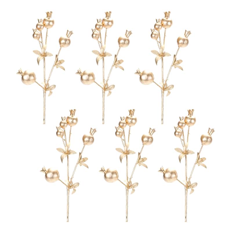 Berry Twig Spray (Set of 6) - Gold
