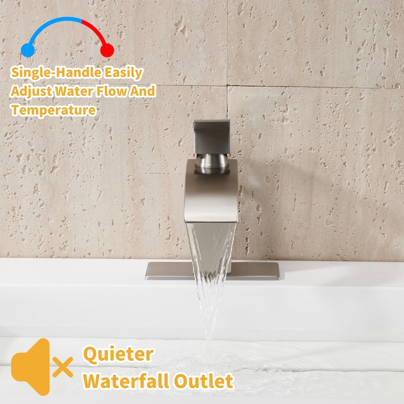 Single Handle Bathroom Sink Faucet, Waterfall Spout Bathroom Sink Faucet