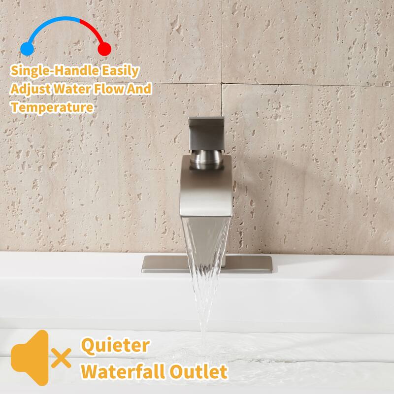 Single Handle Single Hole Bathroom Vanity Waterfall Spout Bathroom Faucet