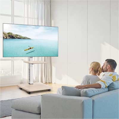 Rolling TV Stand Mobile Cart Holds Up to 88 lbs for 32-70 Inch - 52 inches