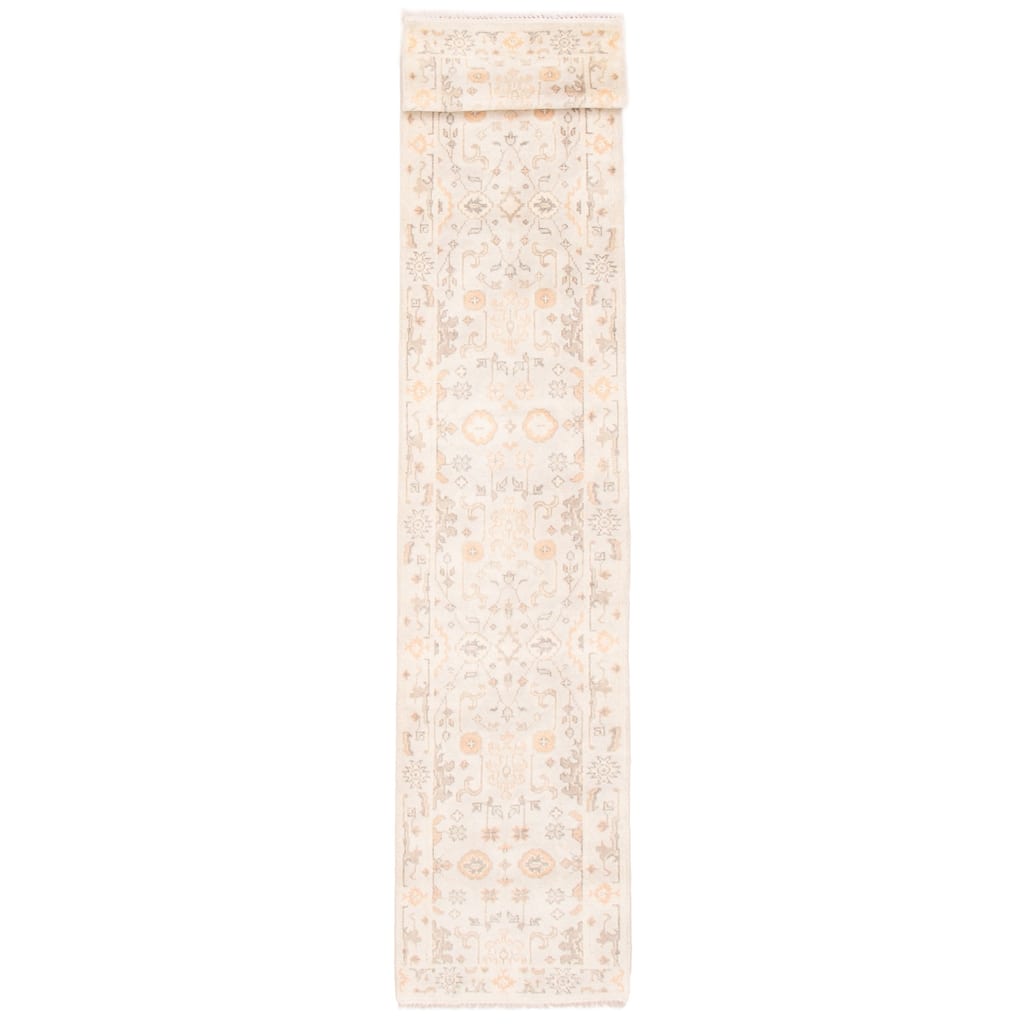 ECARPETGALLERY Hand-knotted Royal Oushak Light Grey Wool Rug - 2'7 x 13'8