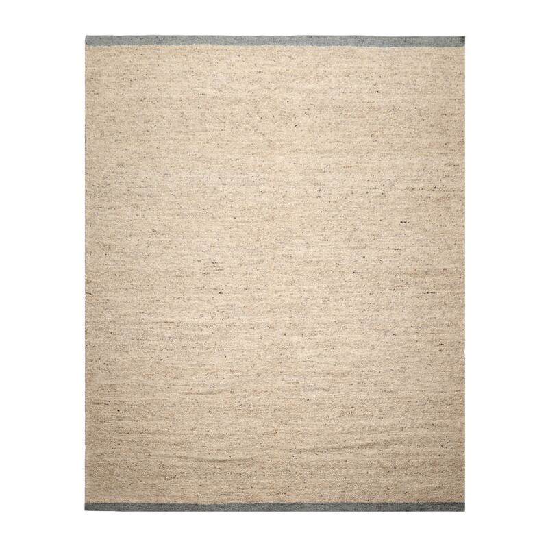 LoomBloom Beige Hand Woven Flatweave Area Rug Geometric Design - 9' 4'' x 11' 9''