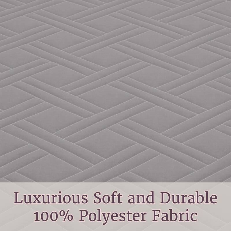 Lavish Home Modern Quilted Bedspread Coverlet with Basket-Weave Design Polyester