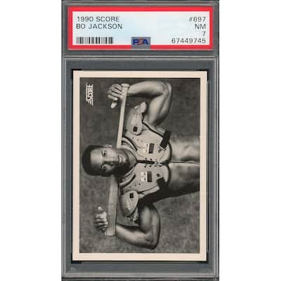 Bo Jackson 1990 Score Bat on Shoulders Baseball Card #697 Graded PSA 7 - 8'6" x 11'6"