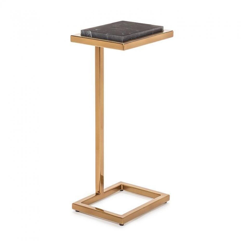 Metal & Marble Accent C-Shaped Table