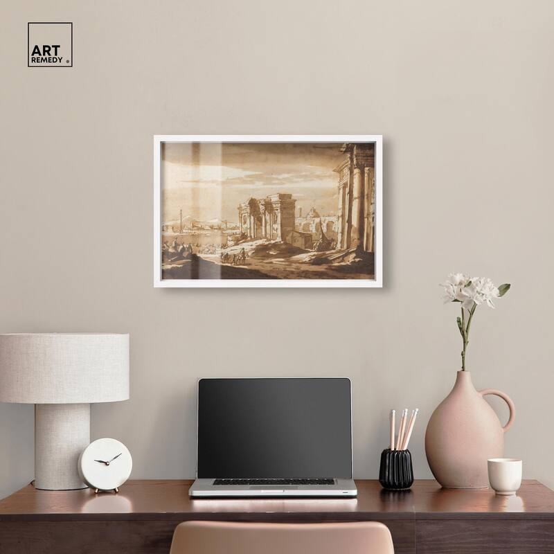 Capriccio View of Roman Ruins Shadowbox by Art Remedy
