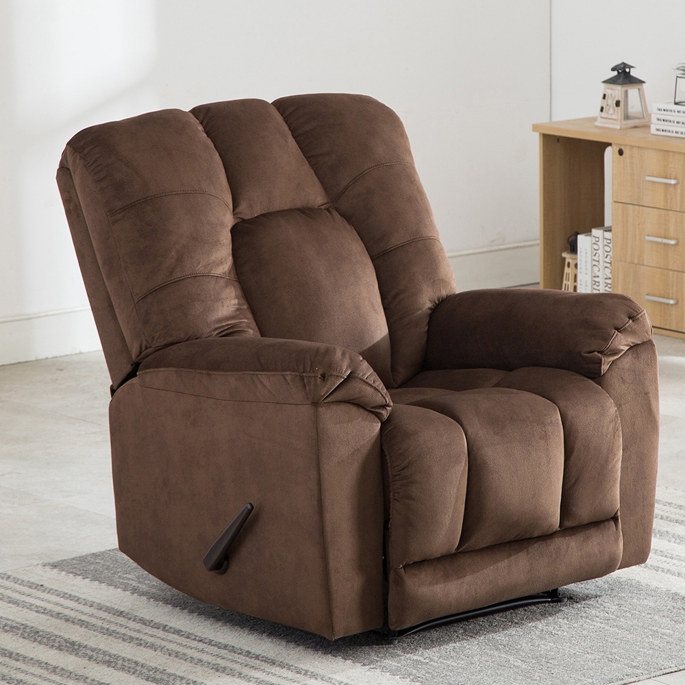 Home Theater Seating With Thicken Widen Back Microfiber Recliner