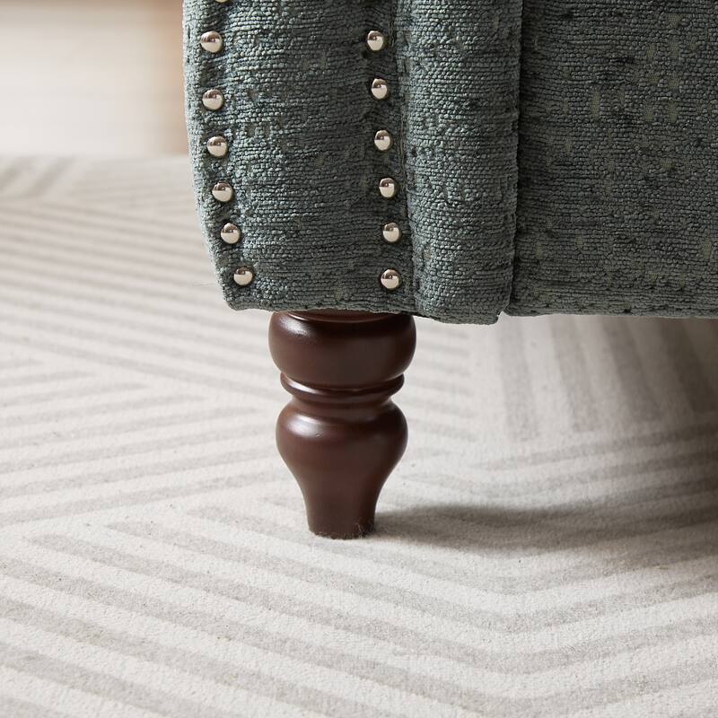 81" Button Tufted Sleeper Sofa Bed with Nailhead and Pillows