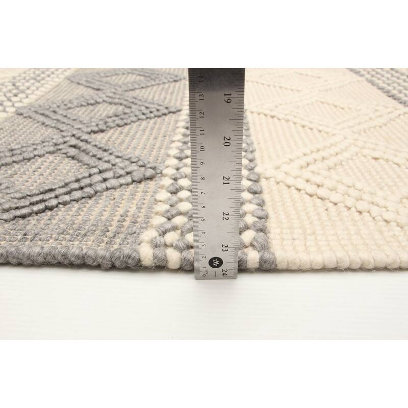 ECARPETGALLERY Braid weave Sienna Cream Wool Rug - 5'3 x 7'4