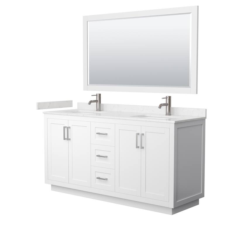 Miranda Bathroom Vanity Set, Cultured Marble Top, 58-Inch Mirror