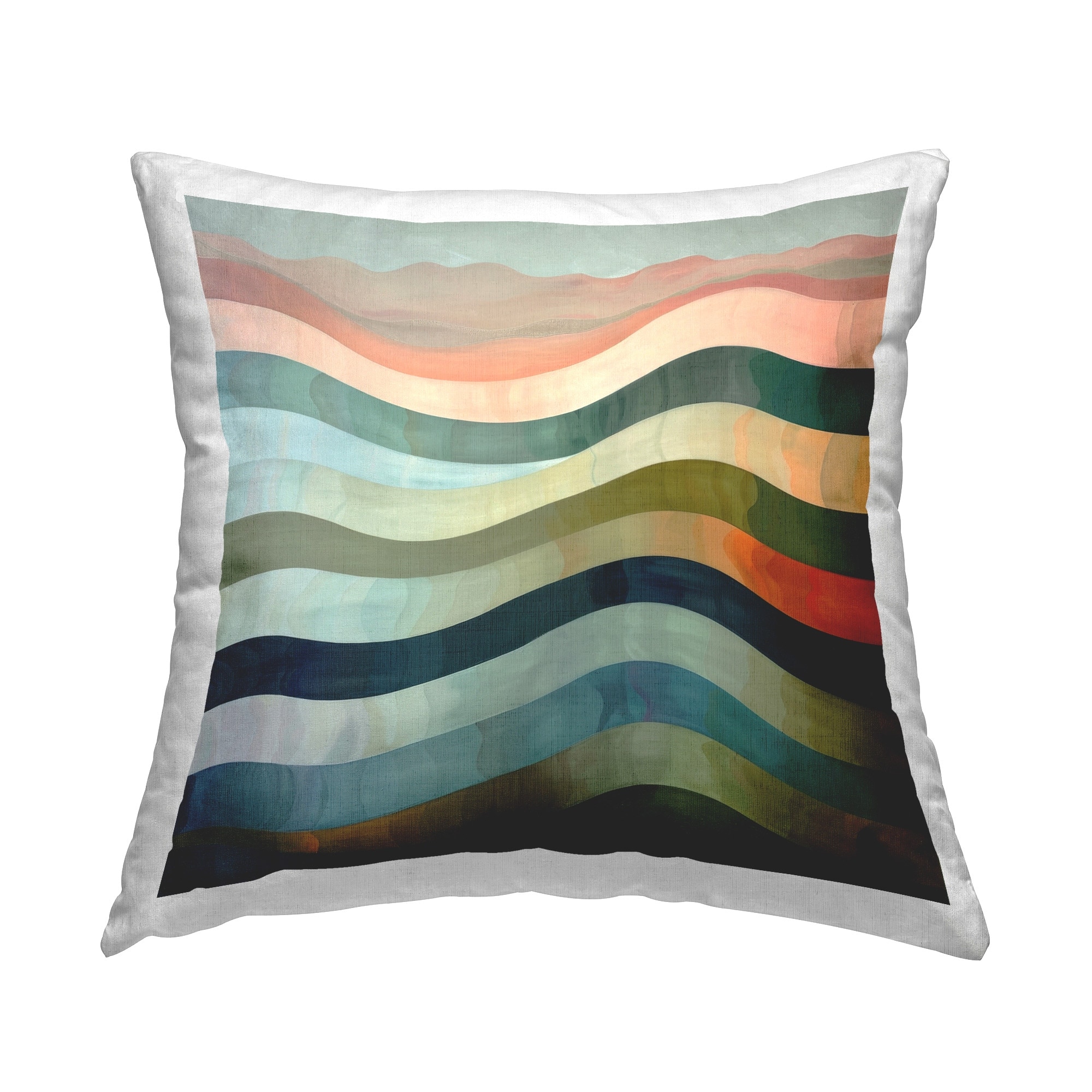 Stupell Fluid Dynamic Stripes Decorative Printed Throw Pillow Design by Lazar Studio