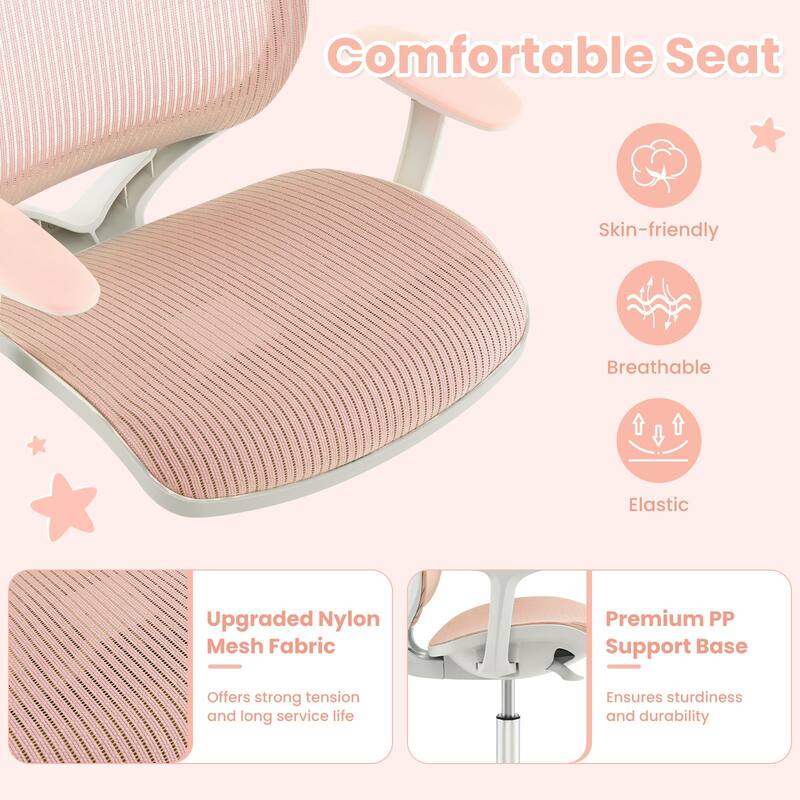 Swivel Mesh Children Computer Chair with Adjustable Height - 22.5" x 22.5" x 31.5"