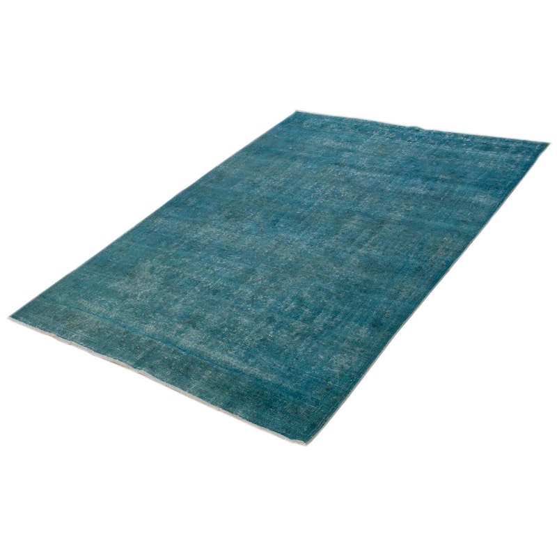 ECARPETGALLERY Hand-knotted Color Transition Turquoise Wool Rug - 6'6 x 9'1