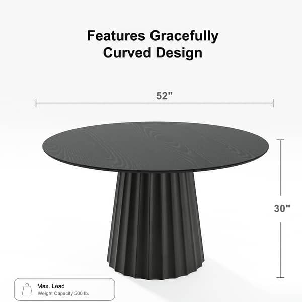 dimension image slide 0 of 10, Solid Wood Round Dining Table for 4-8 People Nordic style