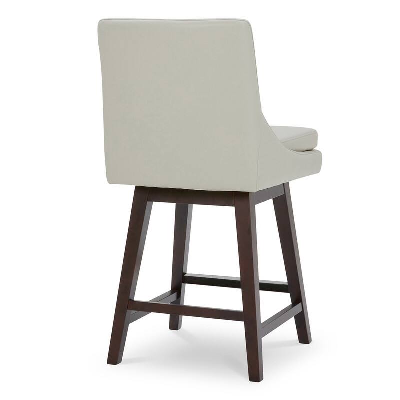 Spruce & Spring Luca Counter Height Swivel Barstool with Solid Wood Legs