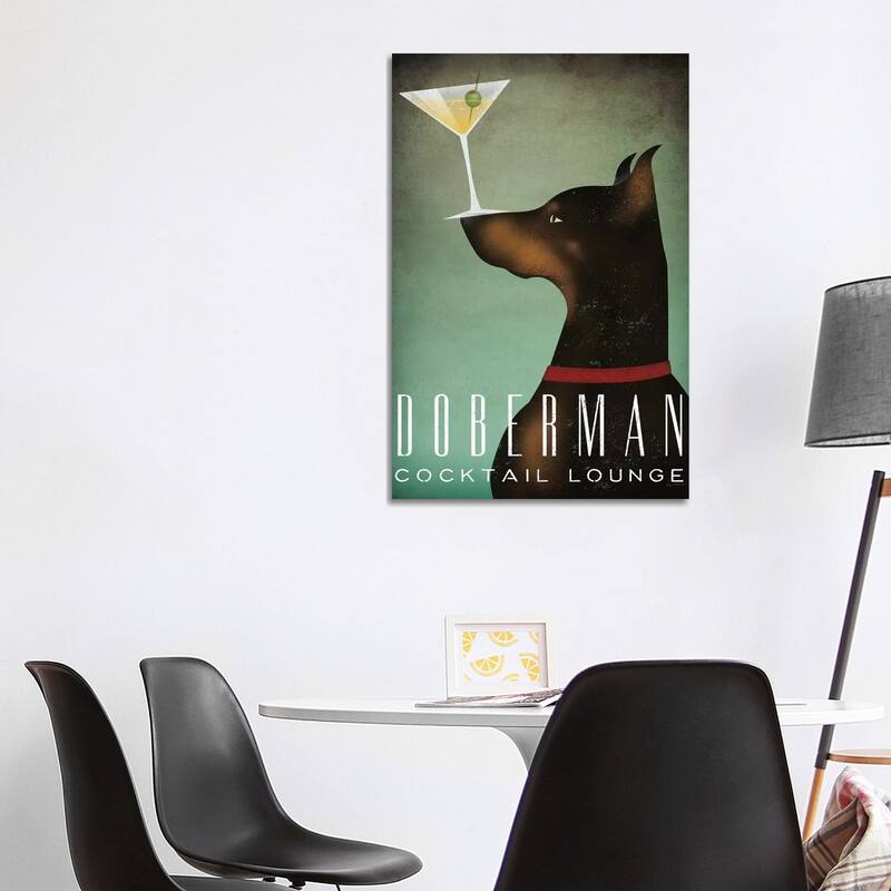 iCanvas "Doberman Cocktail Lounge" by Ryan Fowler Canvas Print - 40x26x1.5