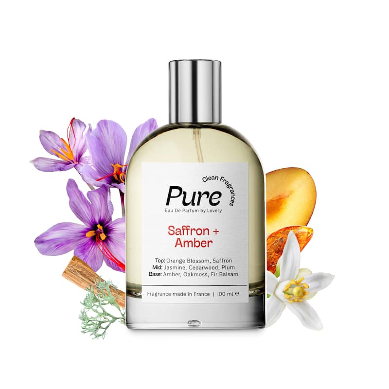 Lovery Pure Saffron and Amber Eau de Parfum, Made in France, 3.4 oz