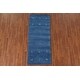 preview thumbnail 3 of 18, Blue Tribal Gabbeh Oriental Area Rug Handmade Wool Carpet - 2'8" x 6'4"