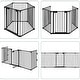 preview thumbnail 1 of 4, 152" Adjustable Baby Child Safety Gate 6 Panel Play Yard Metal Doorways - N/A Black