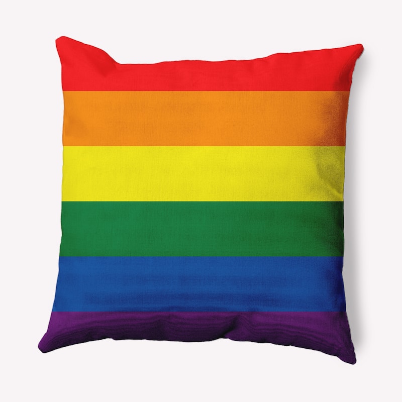 Pride Flag Outdoor Throw Pillow - 18" x 18" - Pride