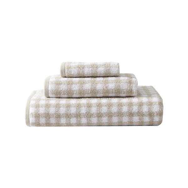 Laura Ashley Ginny Cotton 3 Piece Towel Set - 3 Piece - Beige