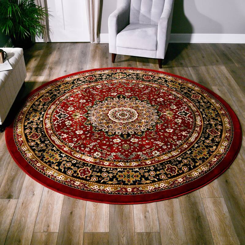 Persian Collection Black Traditional Area Rug