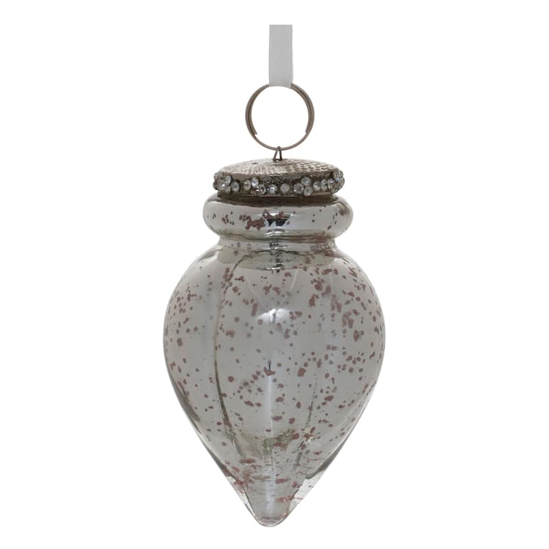 Grey Mercury Glass Ornament (Set of 6)