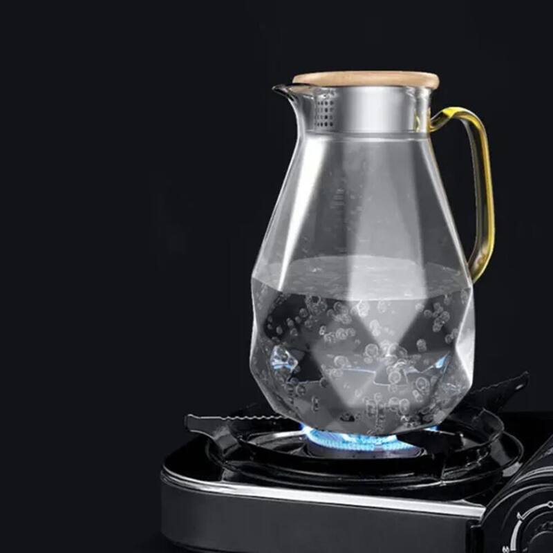 STP Goods 2.1Qt Borosilicate Glass Pitcher w/Bamboo Lid - 2.1 Qt