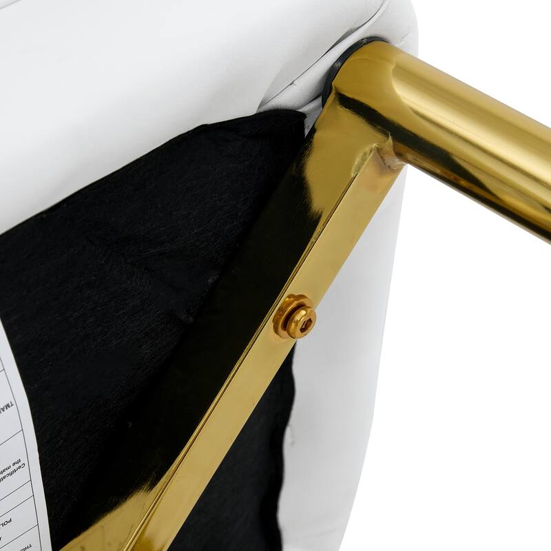 4 modern dining chairs, sleek PU leather backrest, and gold metal legs bring a comfortable home experience to the kitchen