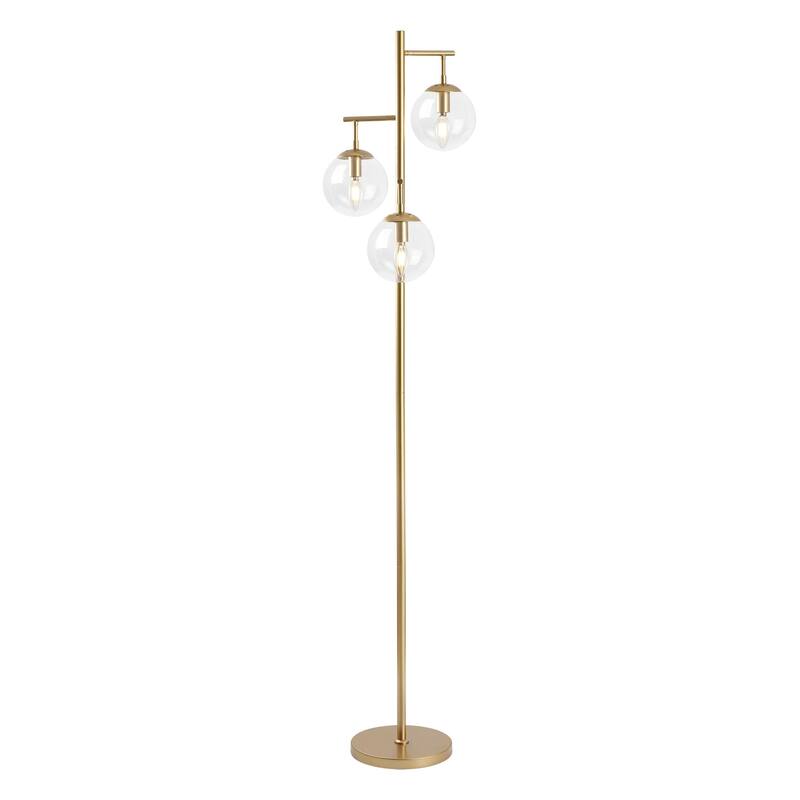 Floor Lamp Modern Brass 69" 3-Light Clear Glass Globes