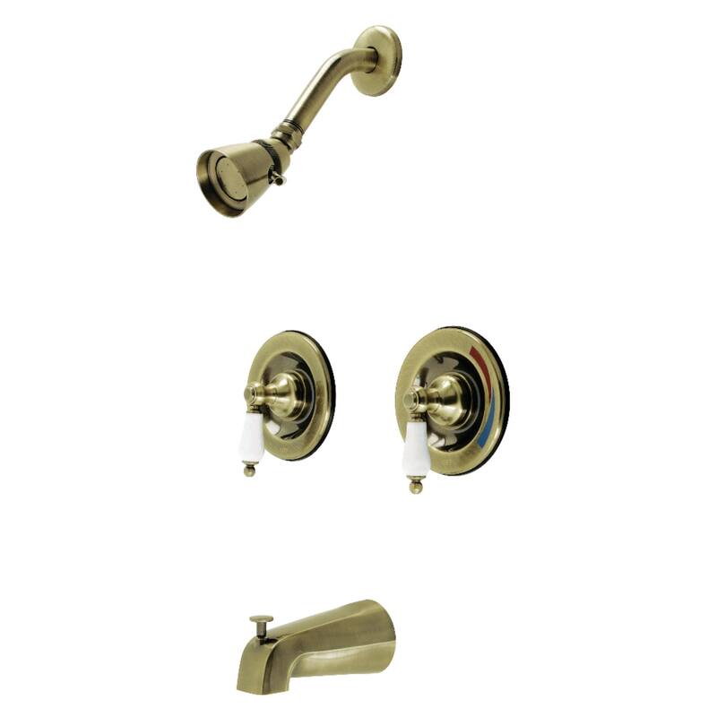 Vintage Tub and Shower Faucet - Antique Brass
