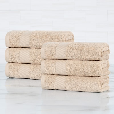 Superior Luxury Solid Highly Absorbent Egyptian Cotton Hand Towel - (Set of 6)