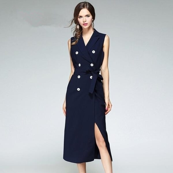 navy blue mid calf dress