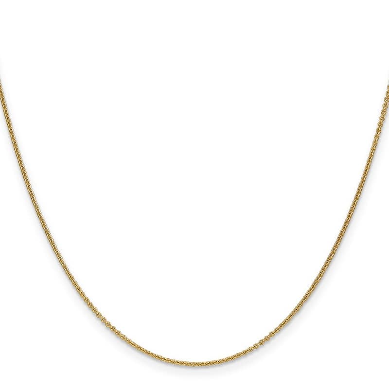 Curata 14k Yellow Gold Solid Polished 1mm Cable Chain Necklace Option 16 18 20 22 24 30