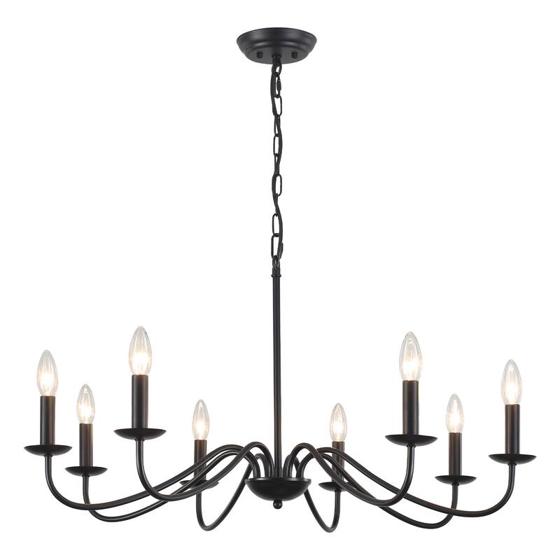 8-Light Farmhouse Candle Chandelier for Bedroom, Kitchen, Living Room and Foyer