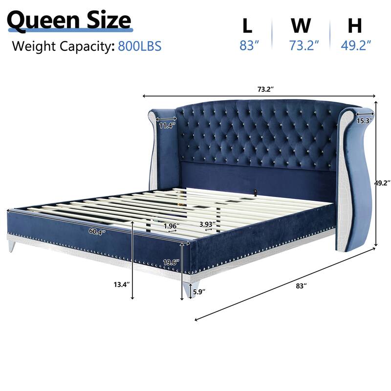 Christopher Knight Home-Eldora Upholstered Bed with Wingback