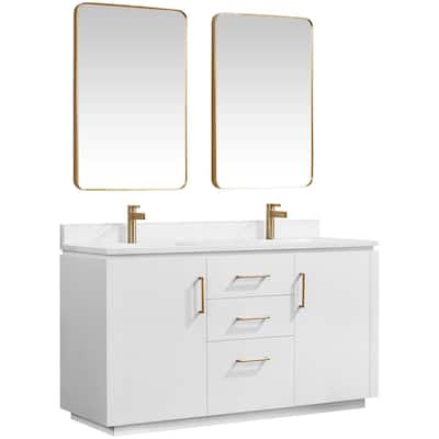 Miseno MV-SAN60M-GW San 60" Free Standing Double Basin Vanity Set with