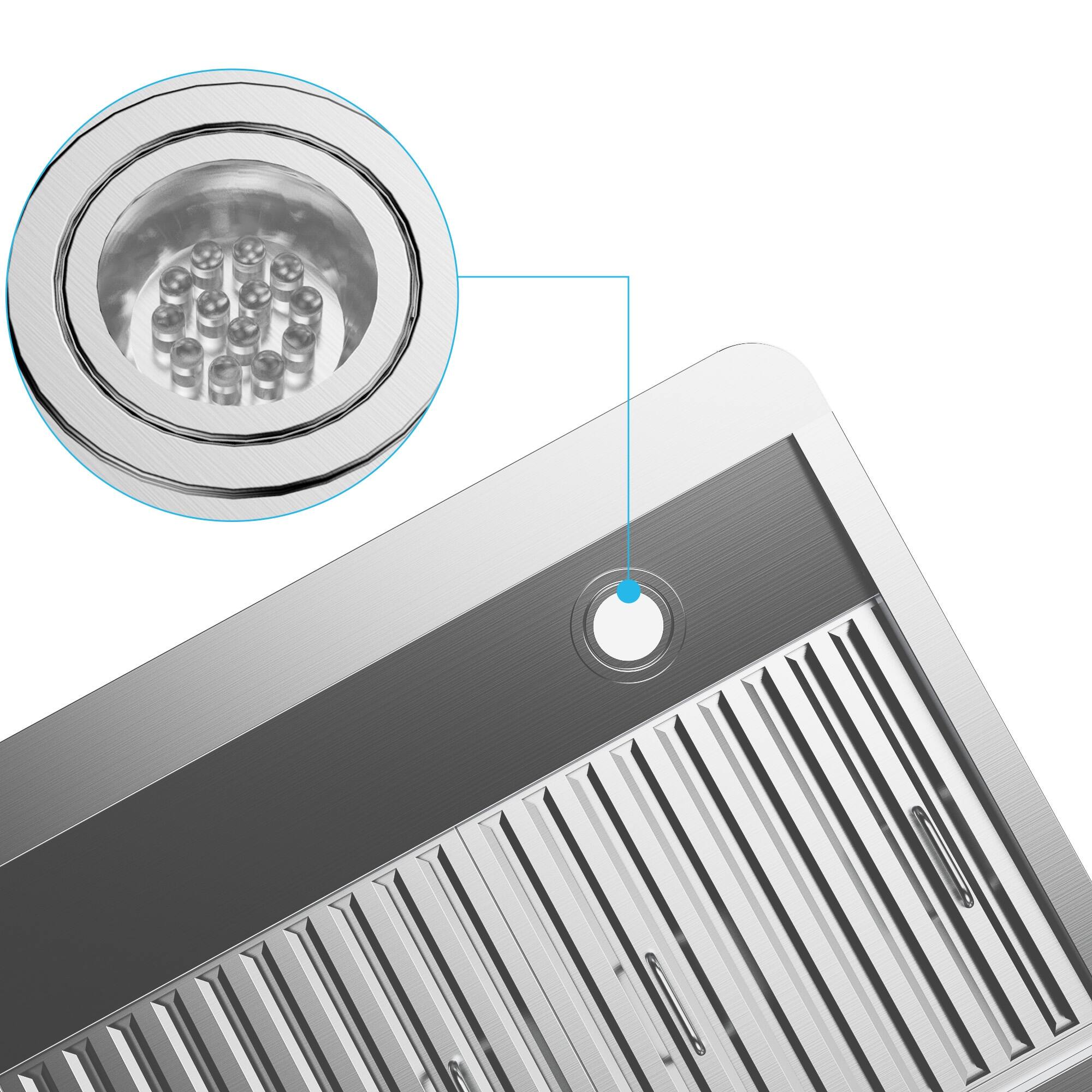 IKTCH 36 inch Wall Mount Range Hood Powerful 900 CFM Stainless Steel