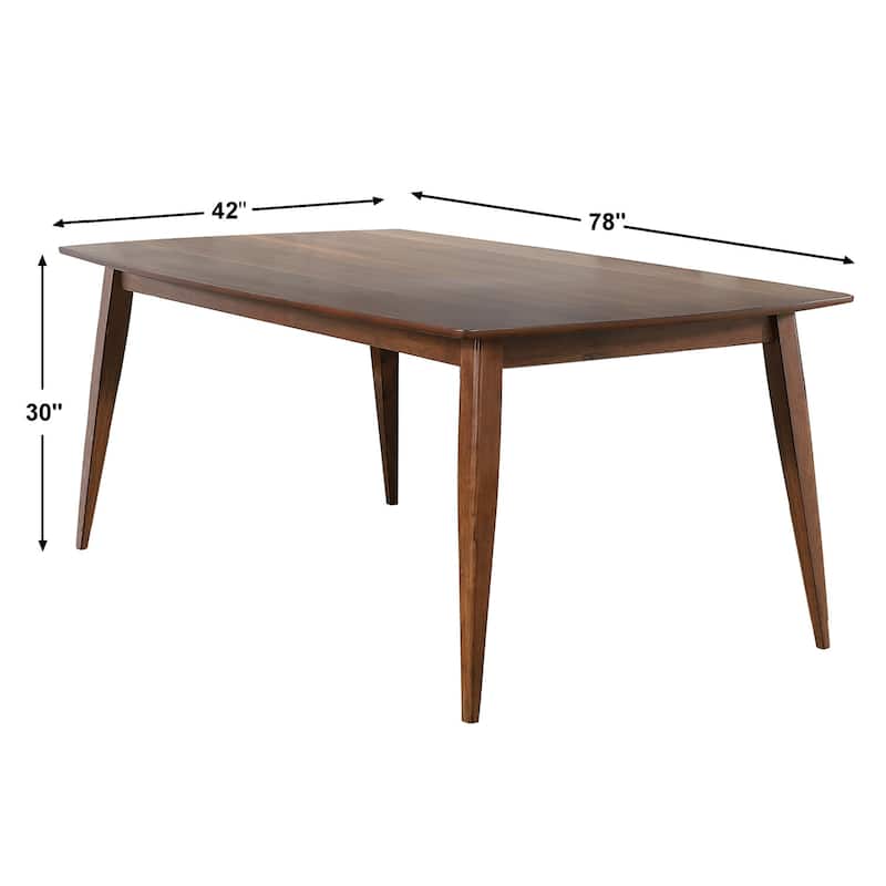 Rectangular Dining Table - 78" Wood Table Seats 6 - Modern Scandinavian Style - 42