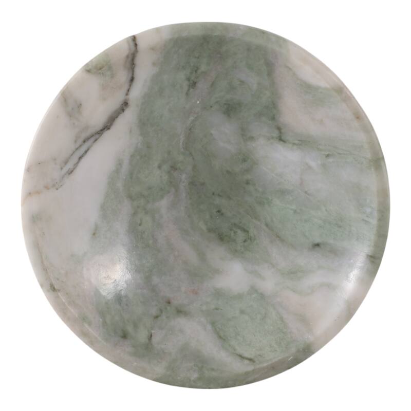 Marble Stone Bowl Fauna-Inspired Decorative Accent - 12" Green - 11.75" x 11.75" x 4"