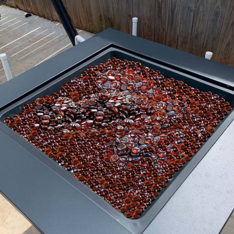 Rich Amber Fireproof Glass Beads 3/4 Inch Heat Resistant for Fire Pits - 3/4 inch