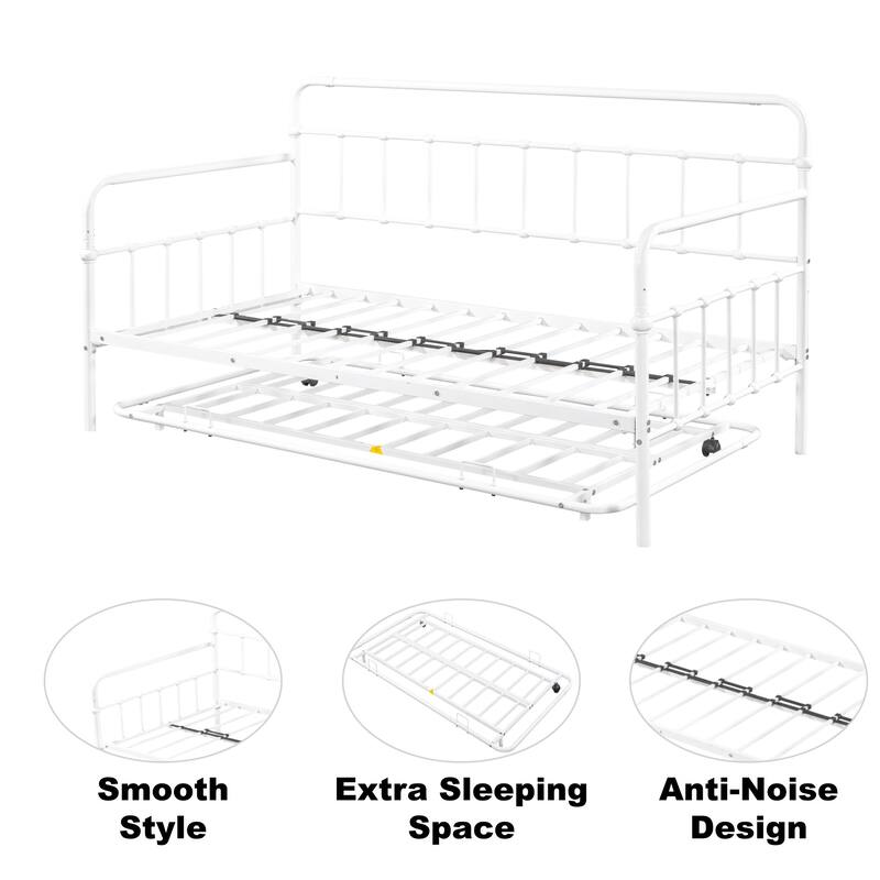 Metal Frame Daybed with trundle