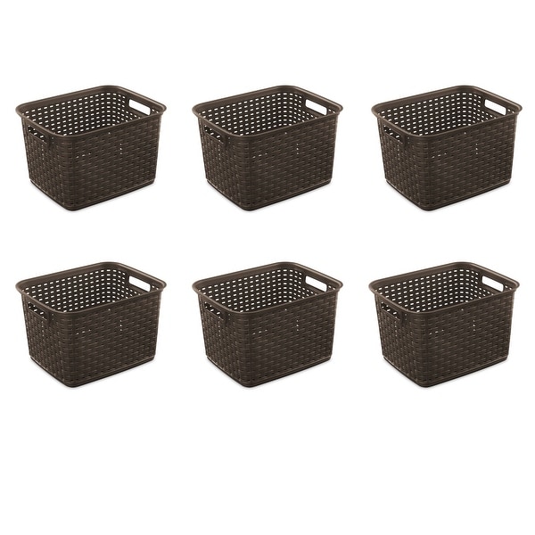 STERILITE Tall Weave Baskets, Espresso - Case of 6. Opens flyout.