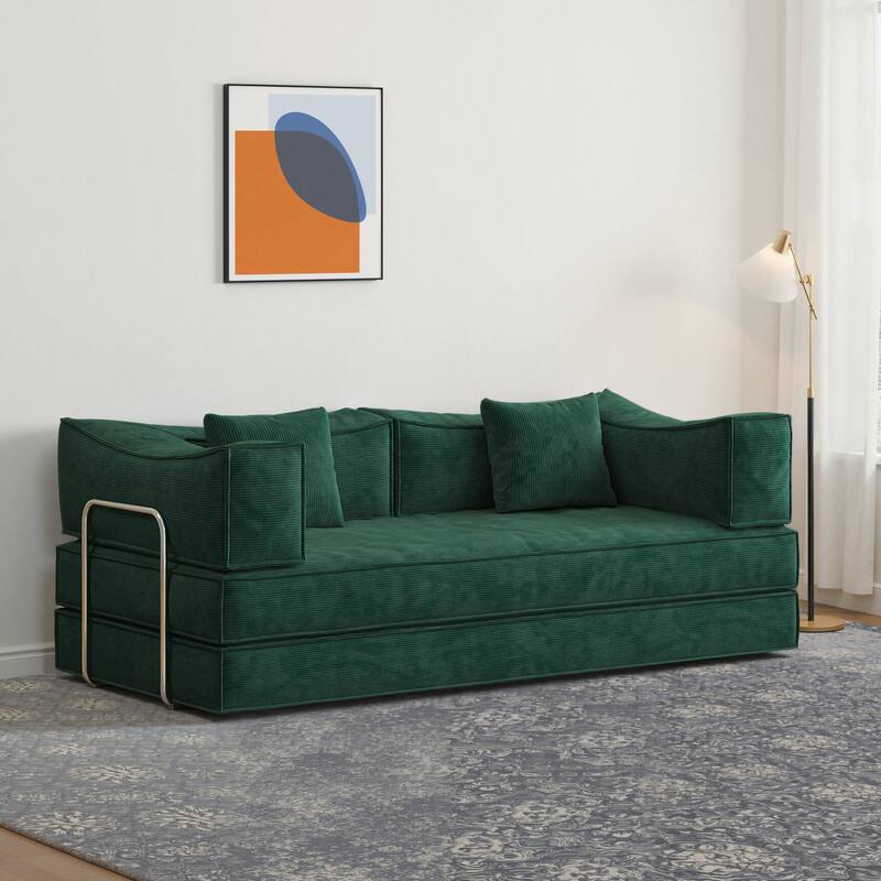 78.7" Foam 3-Seater Sleeper Sofa, With Armrests, Cozy and Functional