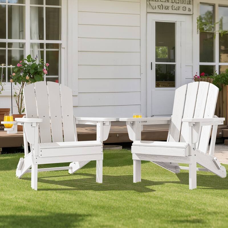 3-Position Reclining Folding Outdoor Chair – PE Wood Grain, Weather-Resistant