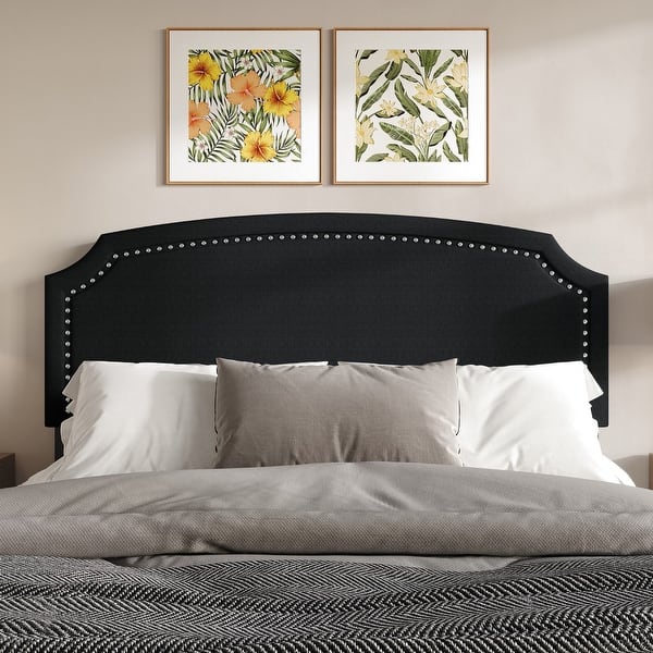 slide 2 of 4, Clayfell Bowie Upholstered Headboard Full - Black